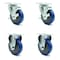 Service Caster 4 Inch Blue Polyurethane Swivel Top Plate Caster Set with 2 Brakes 2 Rigid SCC SCC-20S414-PPUB-BLUE-TLB-2-R414-2 - alternate 1